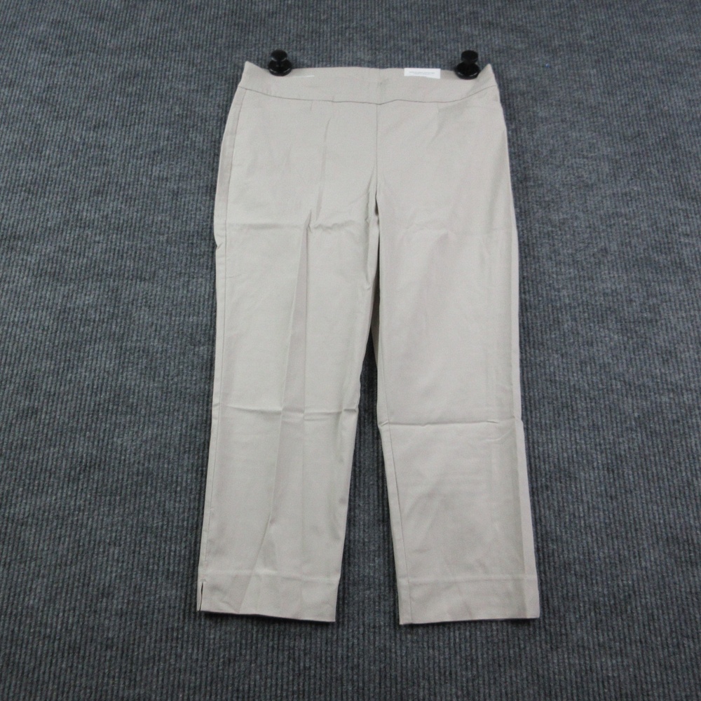 Chico's Pants Womens 2 Beige Brigitte Slim Leg Cropped Slim Stretch 35x24* NWT